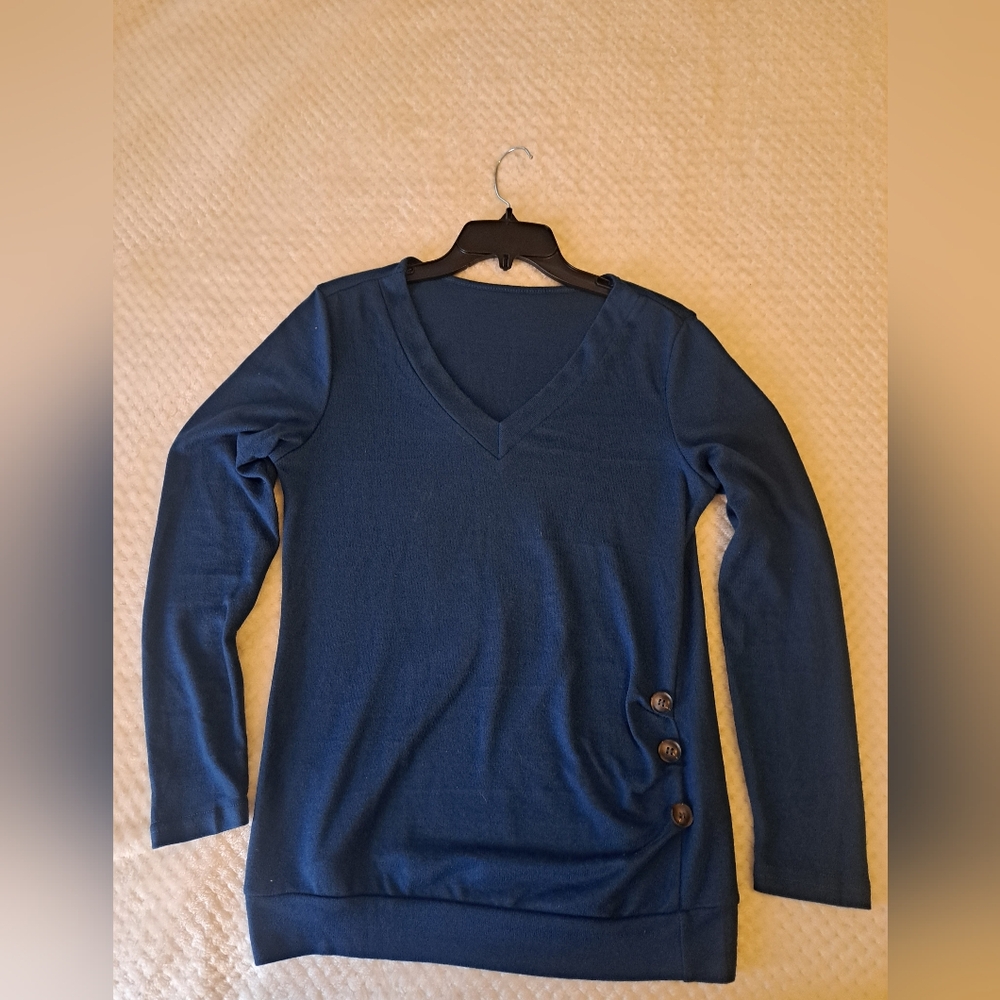 SHEIN Deep Teal Blue Knit Top